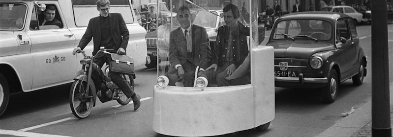 Le prototype de véhicule en autopartage Witkar à Amsterdam (1974)