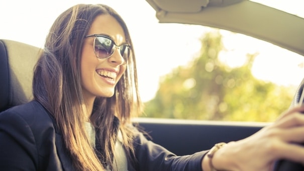 Girl in cabriolet