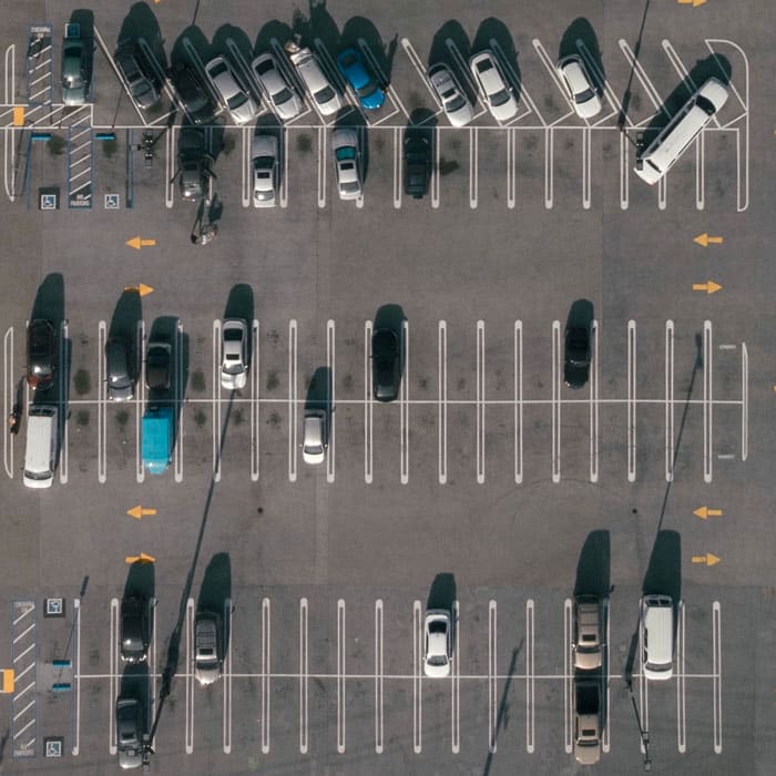 Vue aérienne parking