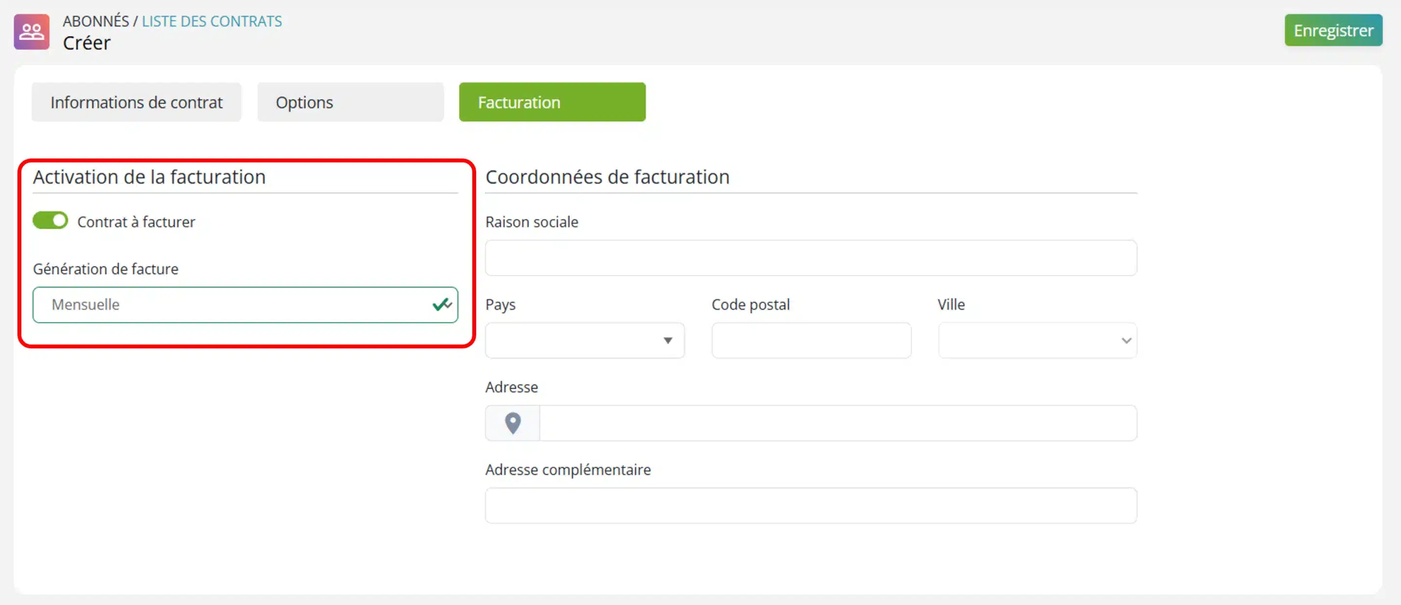 Mensuelle facturation autopartage