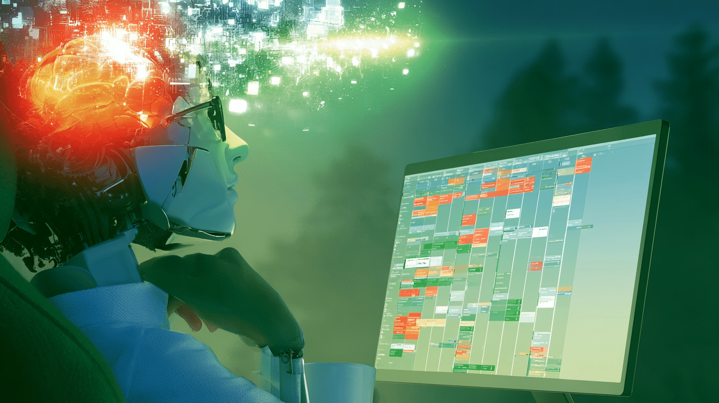 Illustration : un logiciel de planning dont l'IA débloque automatiquement un créneau